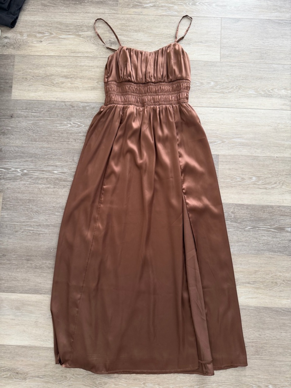 Abercrombie & Fitch Satin Spaghetti-Strap Maxi Dress